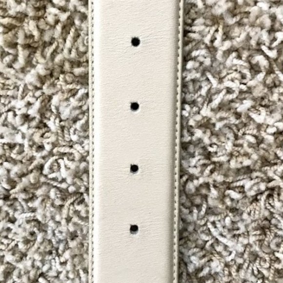 Liz Claiborne Full Grain Leather Belt Ivory Medium - Picture 3 of 5